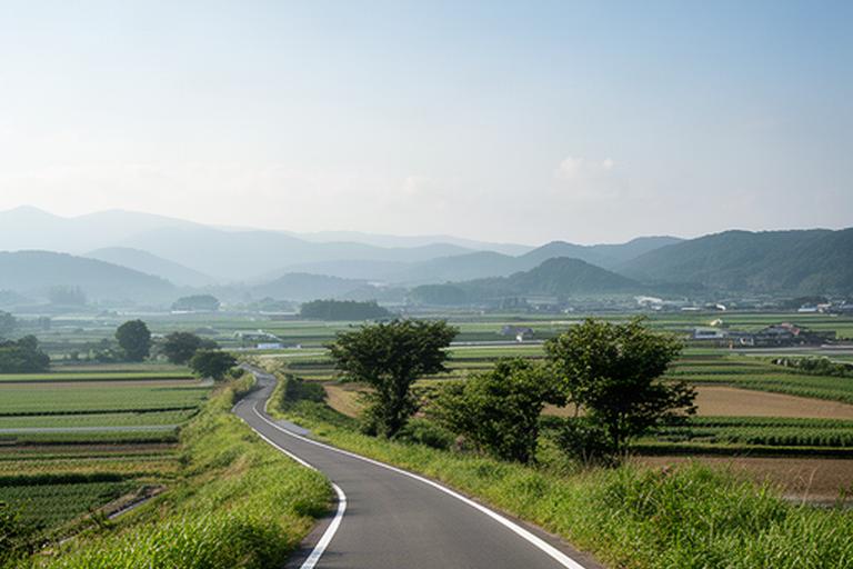 静岡県牧之原市の静岡御前崎自転車道沿いに広がる穏やかな地域の風景